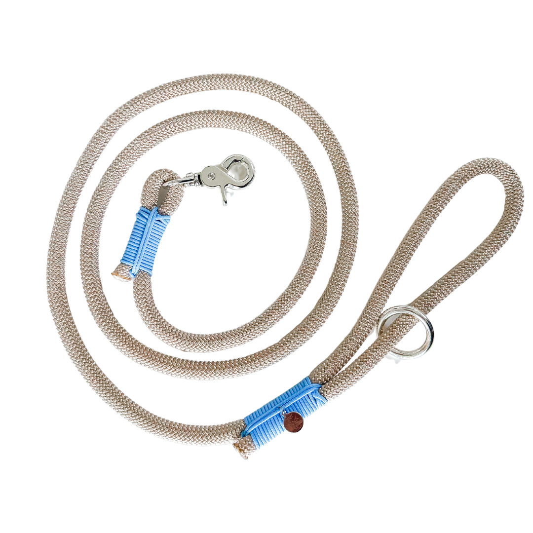 'Sky Blue' Nude Rope Leash