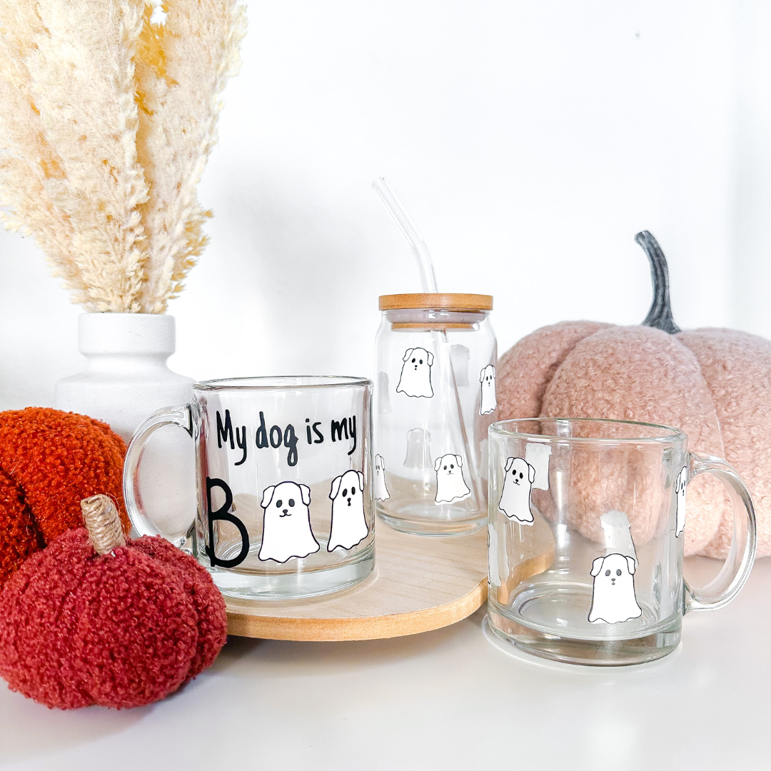 Ghost Dog Glass Mug - 13oz