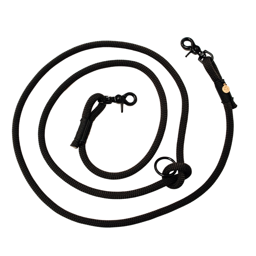 'Midnight Black' Hands Free Rope Leash