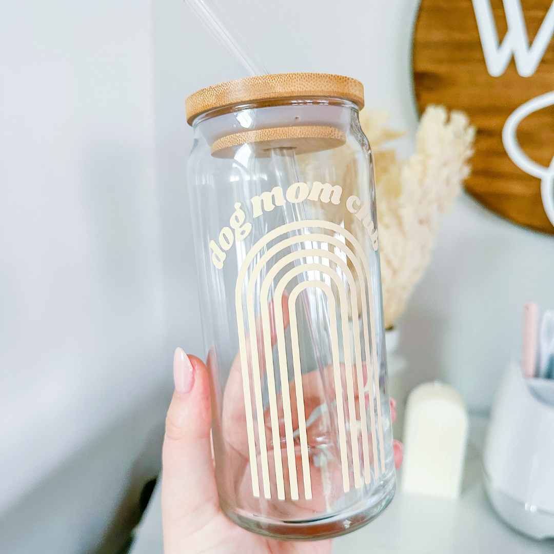 Rainbow Dog Mom Club Glass - 20oz