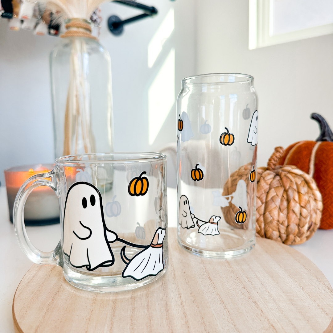 Howl-oween Walkies Glass Mug - 13oz