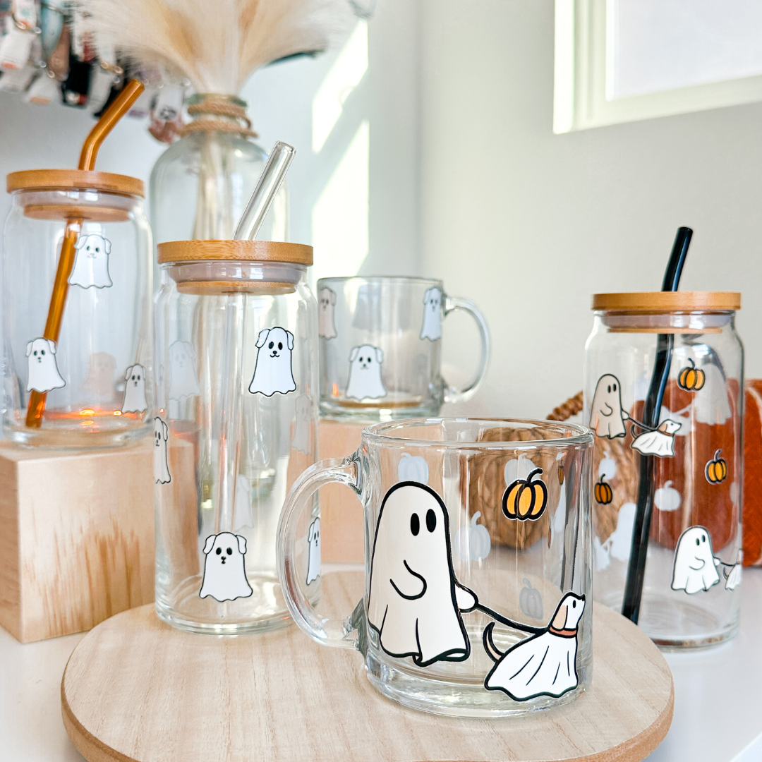 Howl-oween Walkies Glass Mug - 13oz