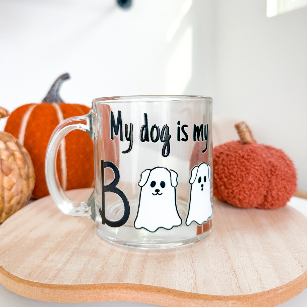 My Dog is my Boo Glass Mug - 13oz